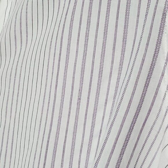 NEW Lane Bryant Button Down Shirt Sz 18 20 White Purple Stripe Long Sleeve - Picture 4 of 6